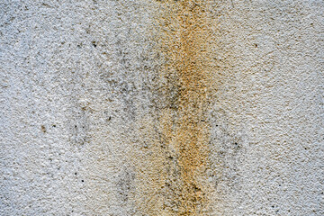 Old dirty concrete wall covered with moss mold