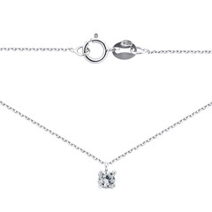 Diamond silver chain and pendant isolated on white background