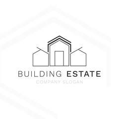 Architecture building home real estate logo icon minimal style design isolated on abstract background vector