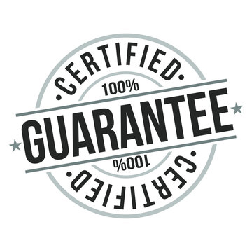 Guarantee Certified Vector Stamp Official Product Certified Badge.