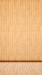 Concept or conceptual vintage or grungy brown background of natural wood or wooden old texture floor and wall as a retro pattern layout. A 3d illustration metaphor to time, material, emptiness,  age