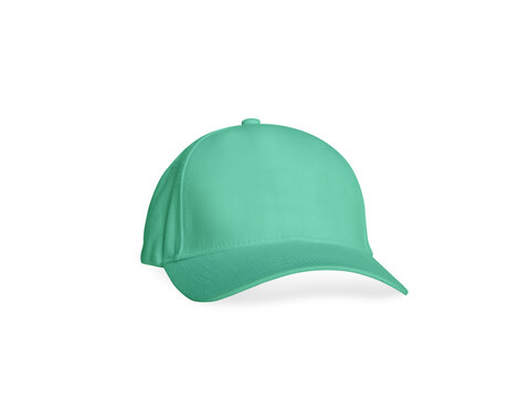 Turquoise Blue Cap Mockup Front View Isolated On White Background.