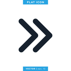 Next Arrow Icon Vector Logo Design Template. Editable Stroke