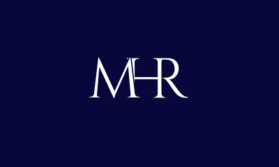 Alphabet letter icon symbol monogram logo MHR