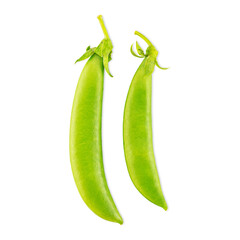 Fresh green beans isolated on white background with clipping path