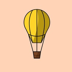 hot air balloon vector image logo simple yellow
