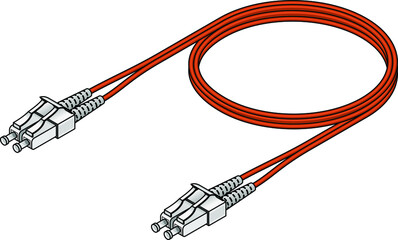A fibre channel optical data communications cable with LC connectors.