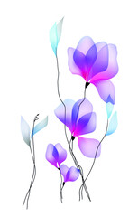 Obraz na płótnie Canvas Watercolor flowers template frame vignette invitation illustration