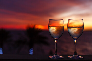 A glass of red wine