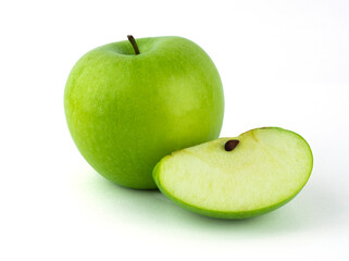 Isolated Green Apple on white background with clipping path
