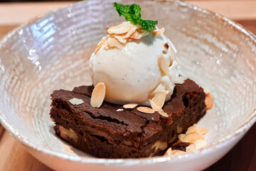 Dessert in a restaurant in Chisinau, Moldova