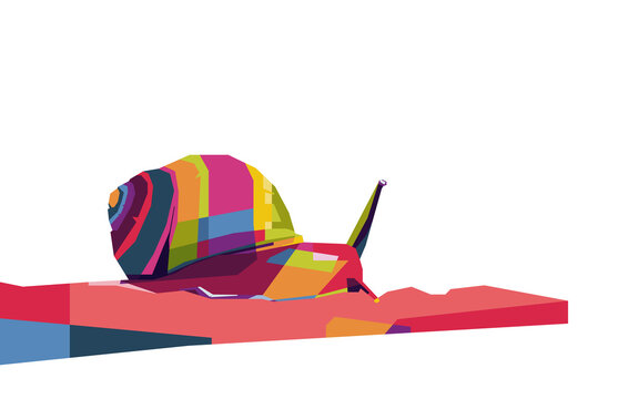 colorful snail in pop art style
