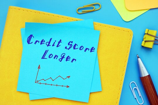 Business Concept Meaning Credit Score Longer With Phrase On The Sheet.