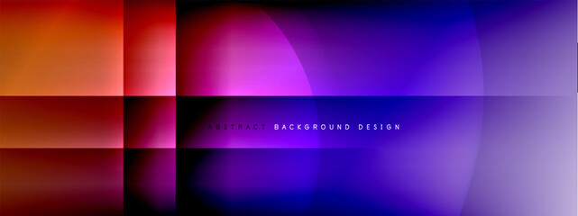 Vector abstract background - circle and cross on fluid gradient with shadows and light effects. Techno or business shiny design templates for text