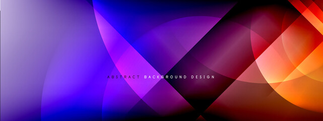 Vector abstract background - circle and cross on fluid gradient with shadows and light effects. Techno or business shiny design templates for text