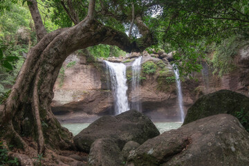 Haew Suwat Waterfall Khao Yai National Park in Thailand.