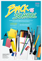 Poster Back to School Design Template Vector Illustration