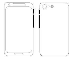 スマートフォン白　表裏セット