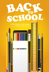 Poster Back to School Design Template Vector Illustration