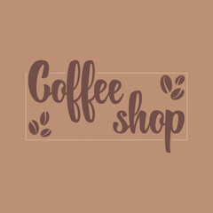 Logo template for a coffee shop or cafe. Emblems, badges, stickers. Elements of design. Hand lettering.