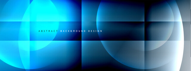 Fototapeta premium Vector abstract background - circle and cross on fluid gradient with shadows and light effects. Techno or business shiny design templates for text