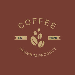 Logo template for a coffee shop, restaurant or cafe. Emblems, badges, stickers, banners. Coffee design elements.