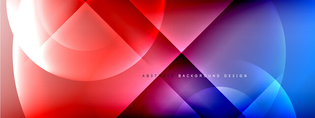 Obraz premium Vector abstract background - circle and cross on fluid gradient with shadows and light effects. Techno or business shiny design templates for text