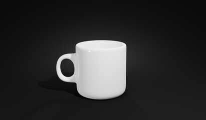 3d render coffee mug tea or ceramic cup hot drink cup blank with isolated background for label mockup.