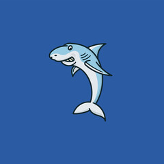 Shark cartoon character vector illustration for Shark Awareness Day on July 14