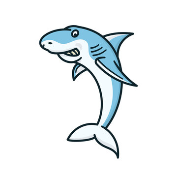 Shark cartoon character isolated vector illustration for Shark Awareness Day on July 14
