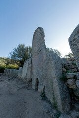 Giants' graves of Coddu Veccju near Arzachena, archeological site in Sardinia, Italy. 