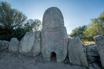 Giants' graves of Coddu Veccju near Arzachena, archeological site in Sardinia, Italy. 