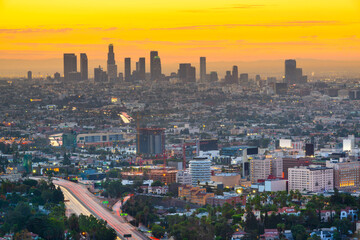 Fototapeta premium Los Angeles, California, USA Downtown City Skyline