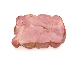 Smoked pork neck on a white background