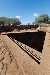 Fototapeta premium Ancient sacred well of Santa Cristina near Paulilatino, Oristano, Sardinia, Italy. 