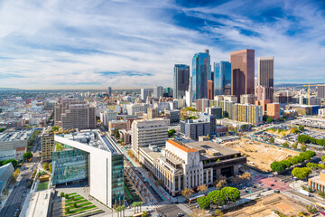 Los Angeles, California, USA Downtown Aerial Cityscape - obrazy, fototapety, plakaty