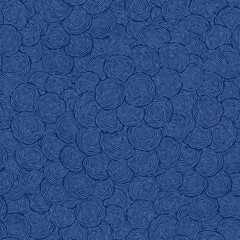 Seamless pattern with hand drawn circular abstract elements.