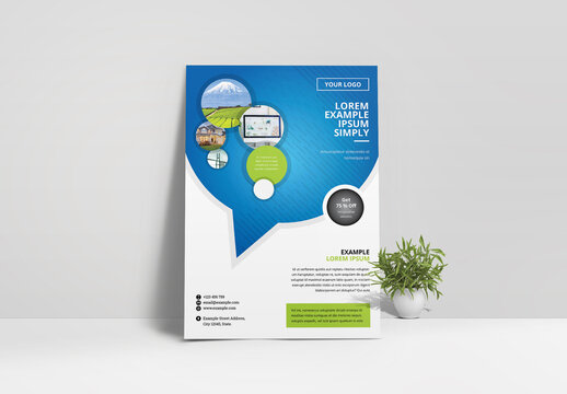 Creative Flyer Layout with Blue Circle Accents