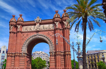 The Arc de Triomf in Barcelona, Spain.