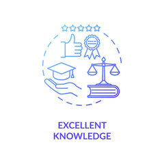 Excellent knowledge concept icon. School of jurisprudence. Law university department. Academic legal education idea thin line illustration. Vector isolated outline RGB color drawing