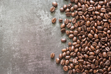 Coffee on grunge wooden background 