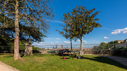 People staying in the park In Lyon