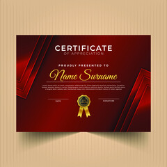 Certificate of appreciation design template with shapes