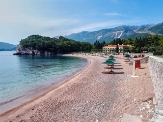 Foto op Canvas Beach in Sveti Stefan, Montenegro © frimufilms