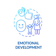Toddlers emotional development concept icon. Childhood and parenthood. Childcare. Preschooler social interactions idea thin line illustration. Vector isolated outline RGB color drawing