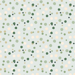Abstract geometric polka dot seamless pattern on light background.