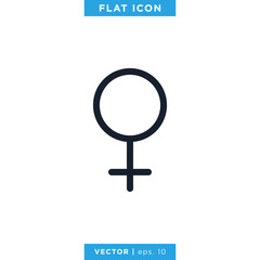 Gender Icon, Female Symbol Vector Design Template