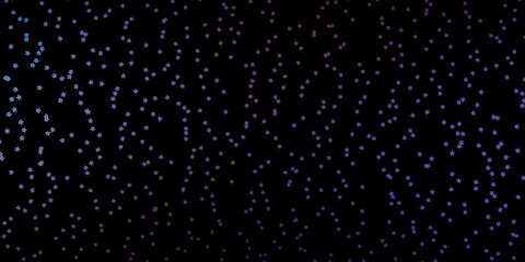 Dark Purple vector template with neon stars. Blur decorative design in simple style with stars. Best design for your ad, poster, banner.