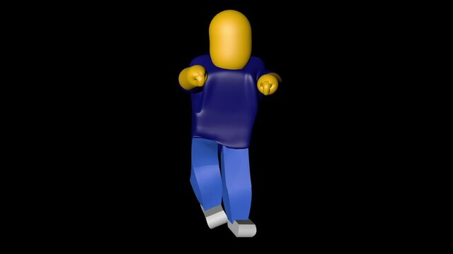 A gaming avatar non generic dancing a funny viral style dance