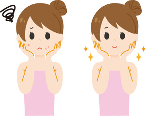 女性　美容　前後